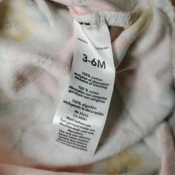 Carter's Child of Mine Coral & Pink Floral 2 in 1 Dress Size 3-6 Months - Picture 4 of 10